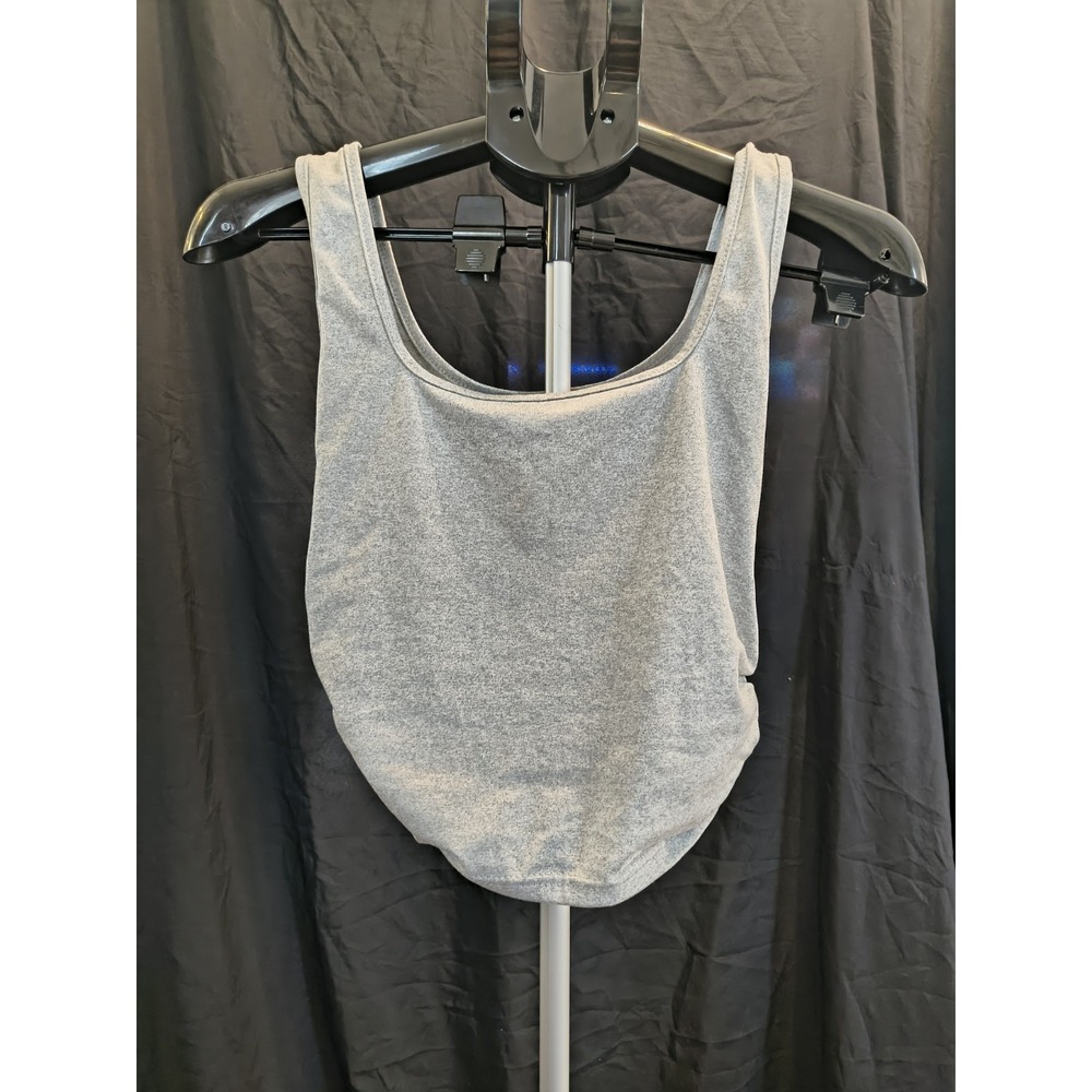 Medium Rouched Grey Tank Cropped
